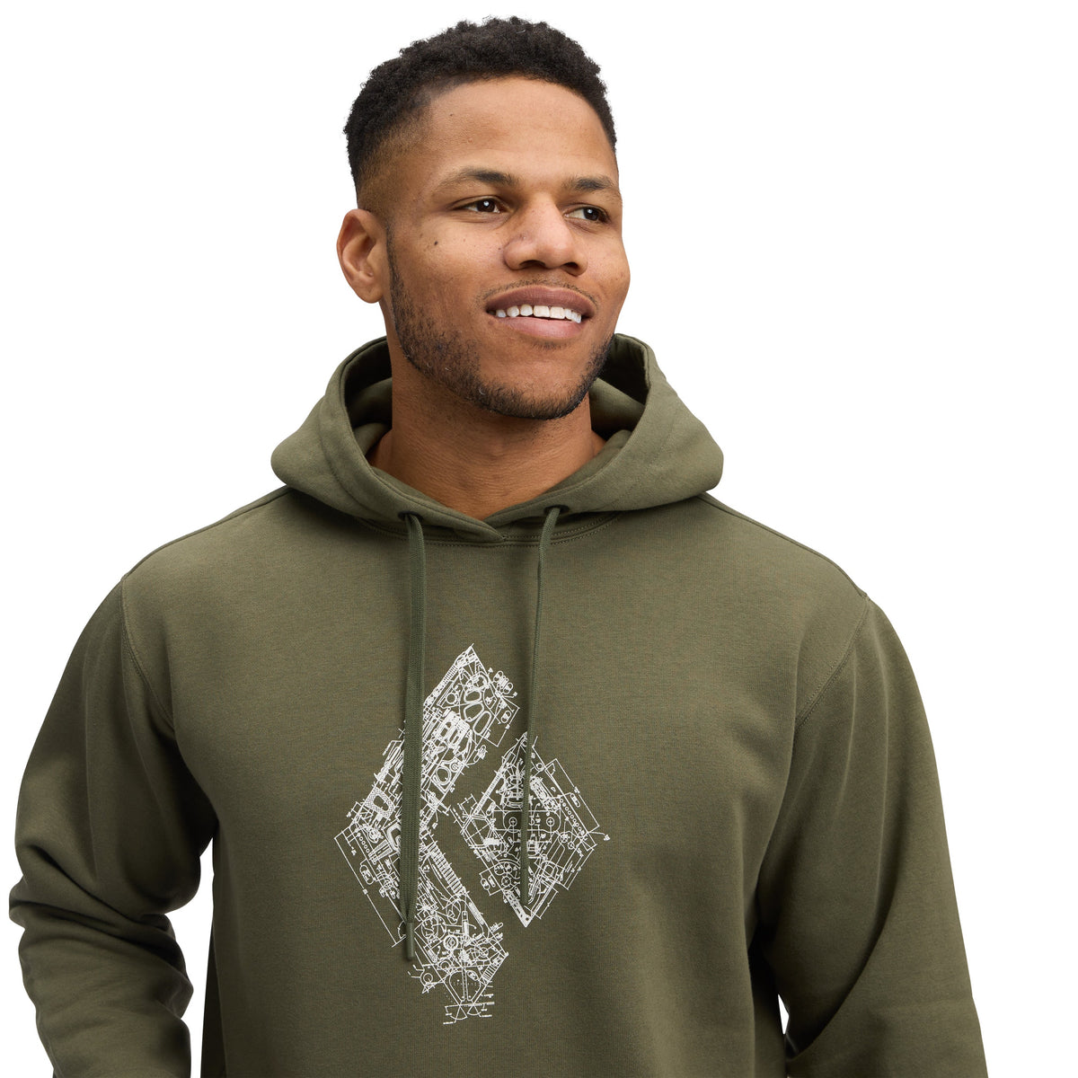 Men's Engineered Diamond Pullover Hoody | Black Diamond Recommended
