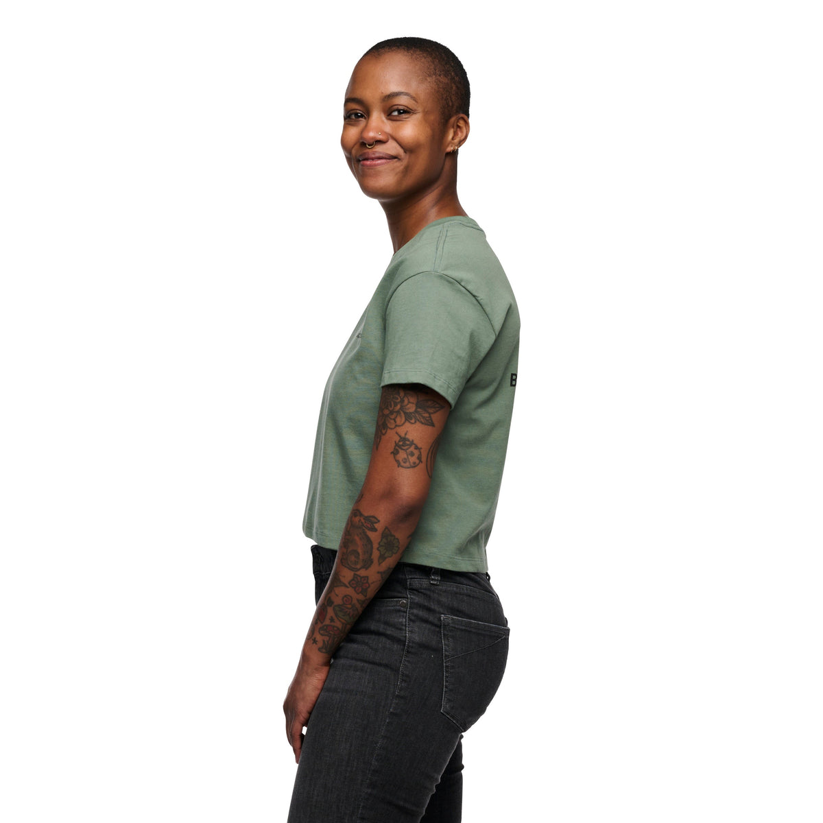 Women's Faded Crop Short Sleeve Tee | Black Diamond Trending