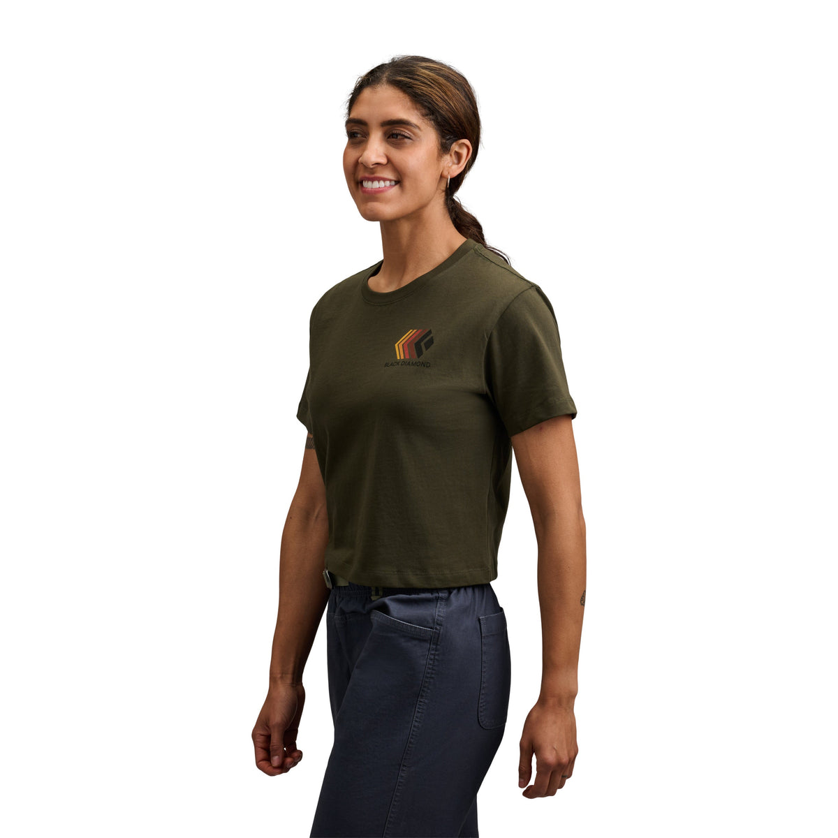 Women's Faded Crop Short Sleeve Tee | Black Diamond Trending
